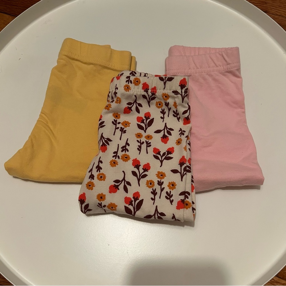 3 Pack Gerber and Cloud Island 12M 12 Month Baby Girl Leggings